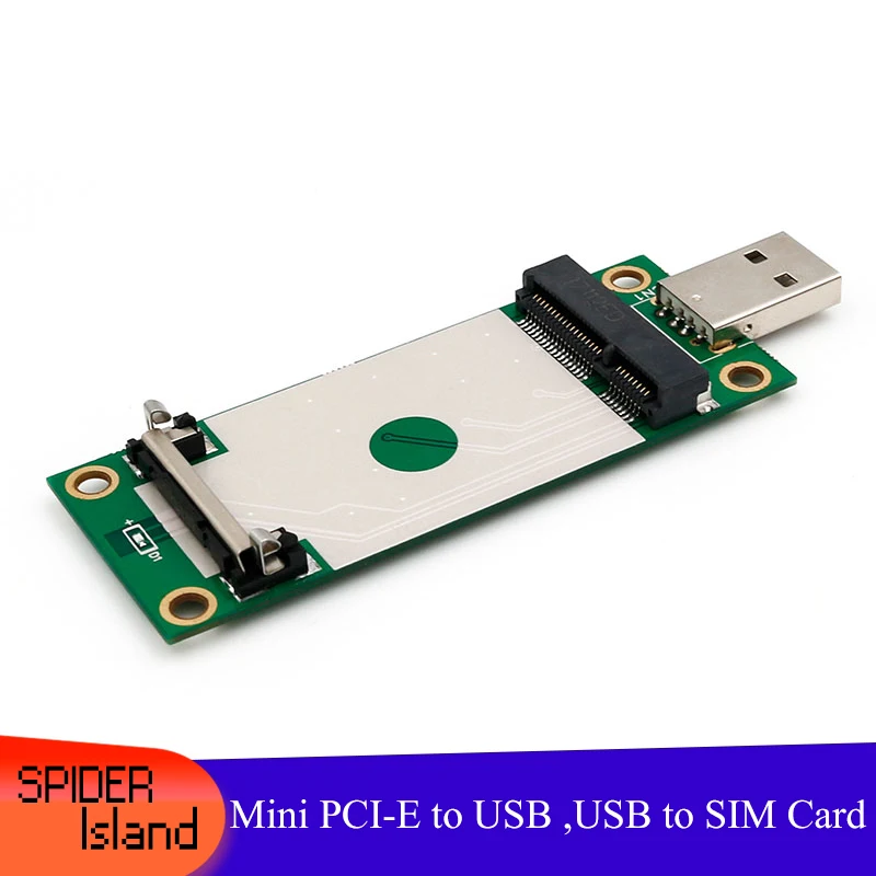 10pcs/lot Mini PCI-E to USB with SIM card, WWAN Test Adapter USB to SIM card