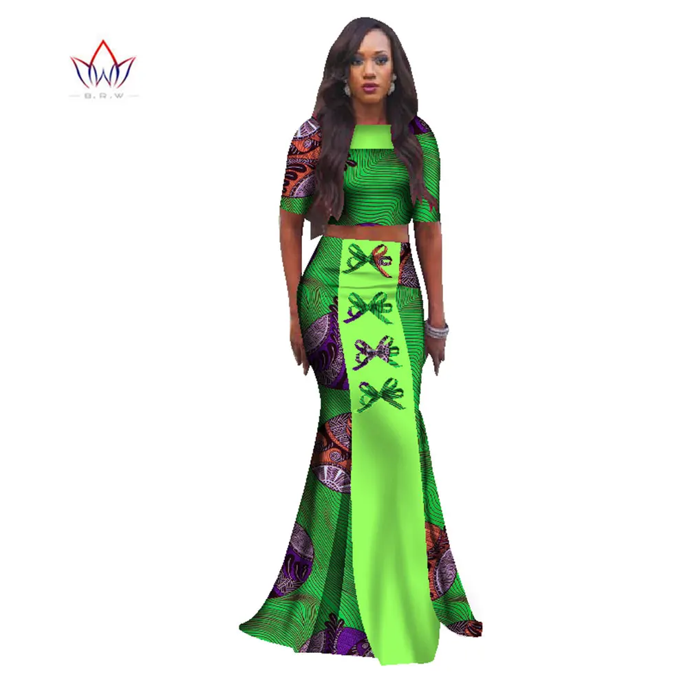 Африканская одежда для женщин базин богатый Дашики Африканский 2 штуки длинный