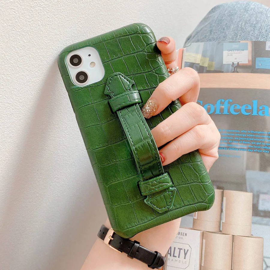 Green Роскошный чехол для телефона из искусственной кожи с подставкой для iPhone 11 Pro Xs Max X с узором «крокодиловая Змея», жесткая задняя крышка для iPhone 6, 6s, 7, 8 Plus, Xr - Цвет: Green