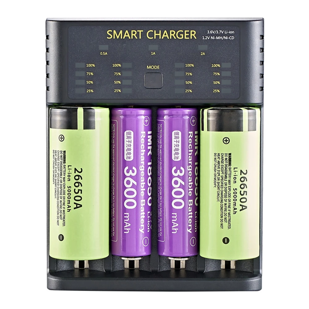 Зарядное устройство USB Smart 18650 M02 M04 для литий-ионных аккумуляторов 26650 21700 18350 AA AAA 3 7