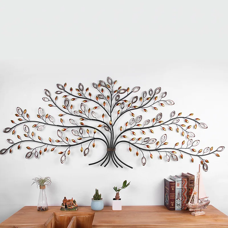 Фото Кованое дерево Настенное подвесное украшение для дома креативное настенное