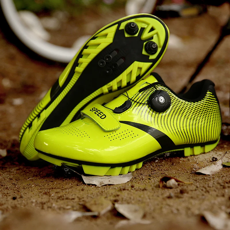 

Self Locking MTB Cycling Shoes Mountain Bike Green Breathable Outdoor Racing Bicycle Ankle Boots Athletic Women Sneakers Men