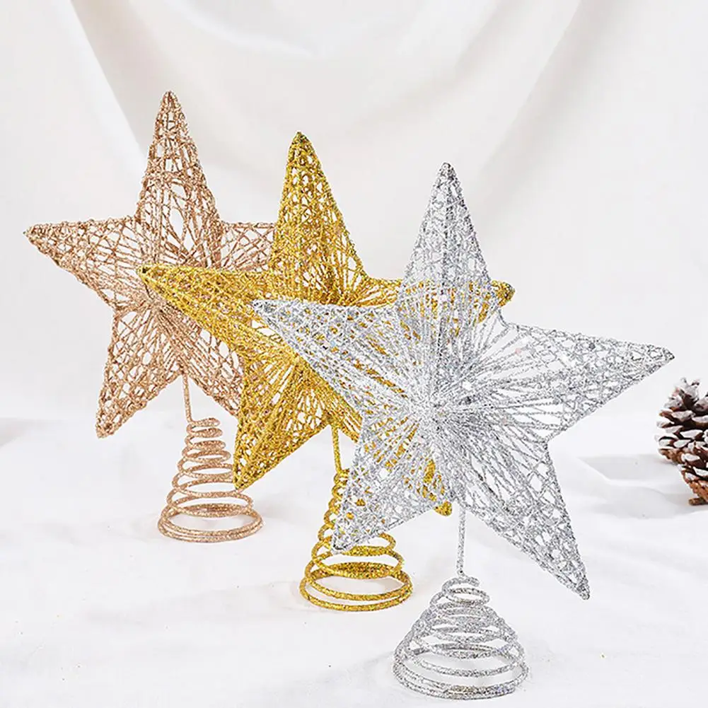 

Three-Dimensional Five-Pointed Star Ornament Christmas Tree Top Decor With Excellent Craftsmanship For Bedroom Living Room Par