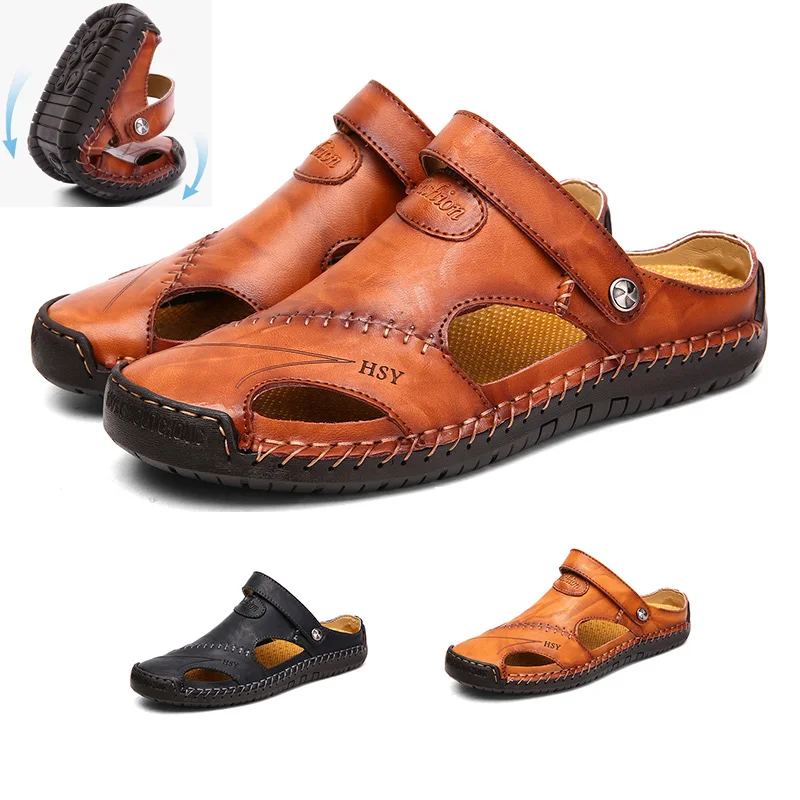 

Slippers Large Size Men's Sandals Classic Soft Breathable Shoes Platform sandalsSandals Leather Men Sandals Sandalias De Hombre
