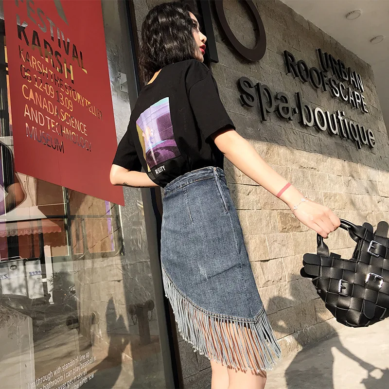 

Irregular Denim Skirt Women Summer Fashion A-Line Skirts Hip 2021 New Design a Style Mini Short Skirts for Women