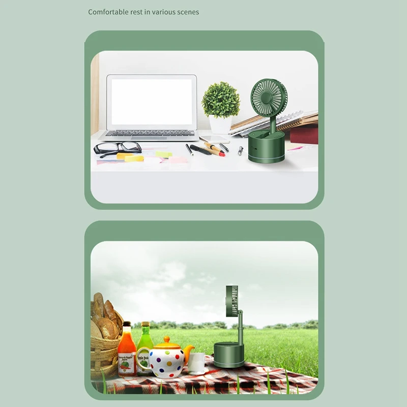 

Foldable Desk Fan USB Rechargeable Humidifying Spray Fan 360 degree Shaking Head Fan Mini Air Cooler