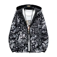 2022 strewear graffiti printed fashion reversible jacket men thin hooded jackets windbreakers clothing m 5xl