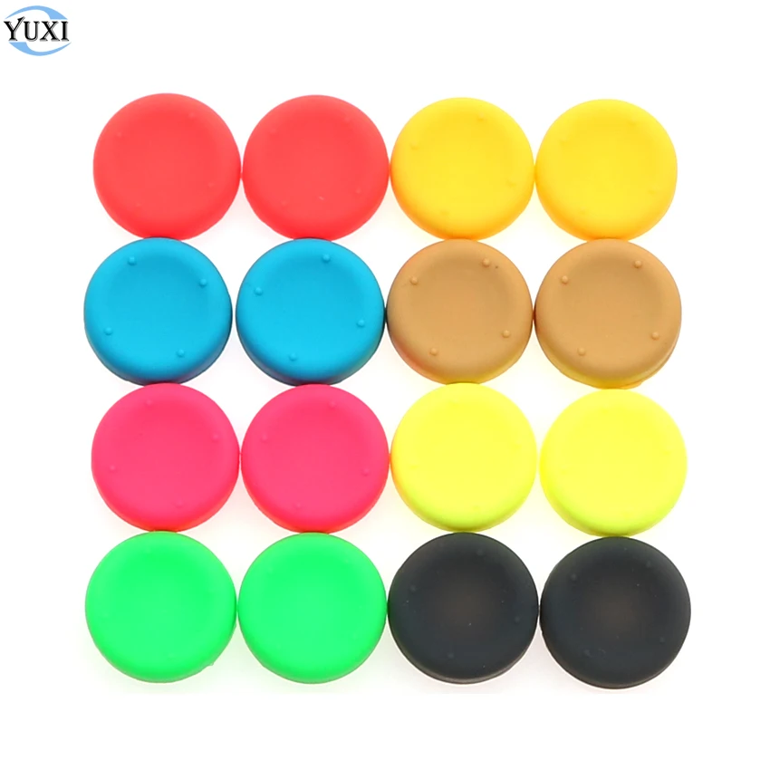 YuXi 2pcs Red Blue Green Thumb Stick Grip Cap Joystick Cover For Nintend Switch Lite NS Joy-Con Controller Thumbstick Case