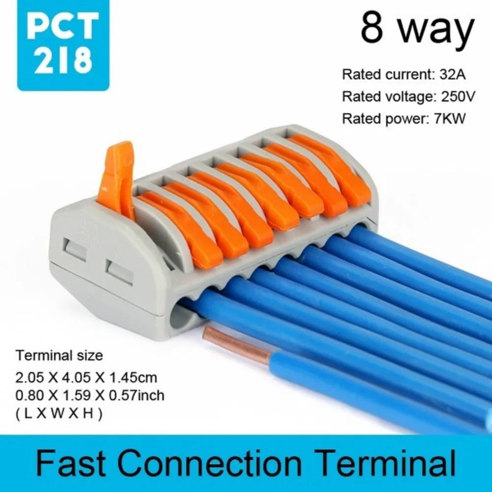 

Pct 2/3/4/5/8 Way Fast Electric Wire Connector Terminal Block For Universal Cable Wire Home Repair Tools Wire Terminal Connector
