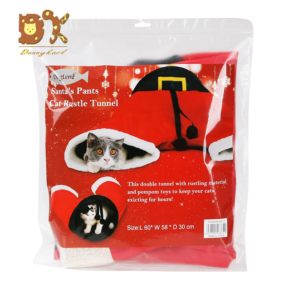 2019 Рождество Санта брюки туннель для кошек складной 3 способ играть игрушка