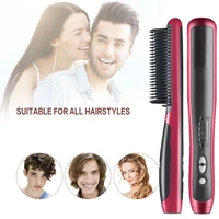 electric 2 in 1 men beard comb hair straightener ceramic hair straighten brush curling iron straightening quick hair styler