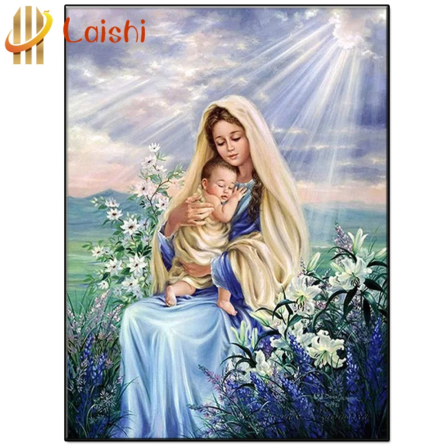 

Алмазная 3D картина «сделай сам» с изображением девы и ребенка