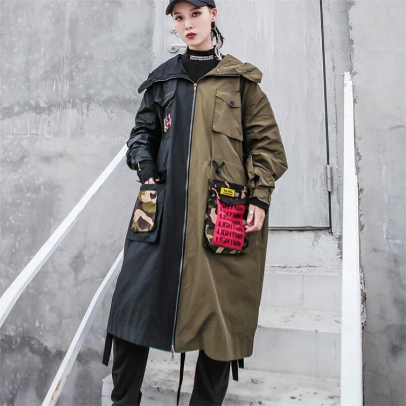 Женский длинный кардиган с капюшоном свободная уличная куртка большого размера