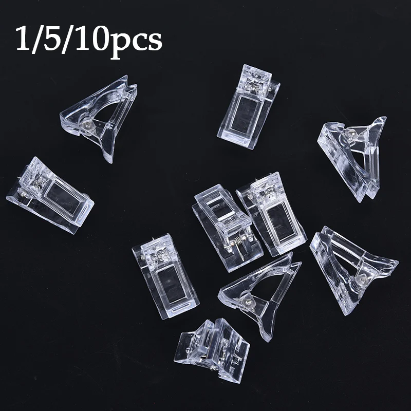 

Wholesale New 1/5/10pcs Nail Tips Clip Transparent Finger Building Gel Extension Nails Art Manicure Tool press on nails nail tip