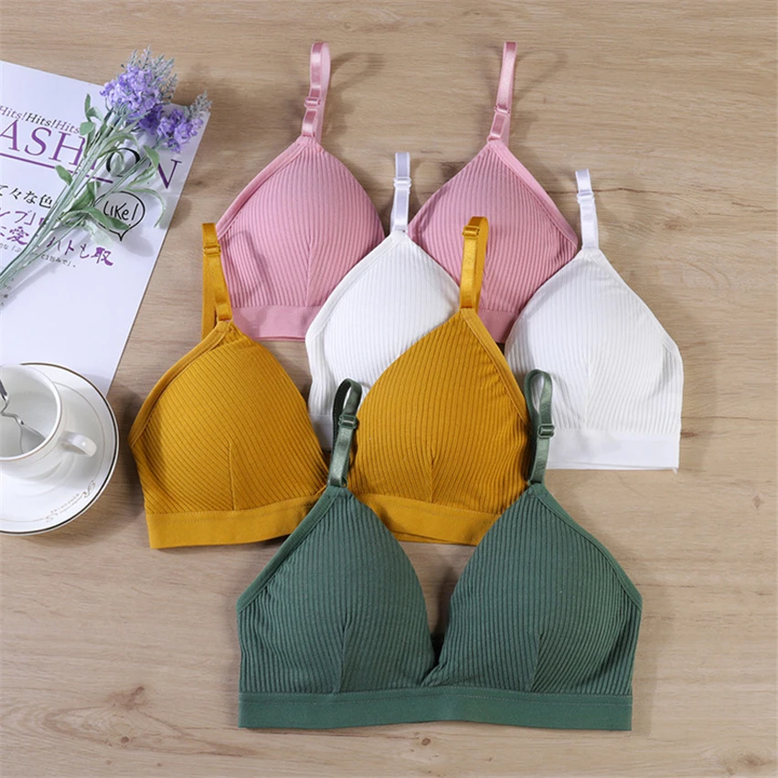 Бюстгальтер женский из хлопка мягкое дышащее нижнее белье без косточек