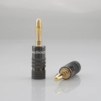 new b834g closed screw 24k gold plated banana speaker plug connectors for speaker wire wall plateaudio video hifi speaker