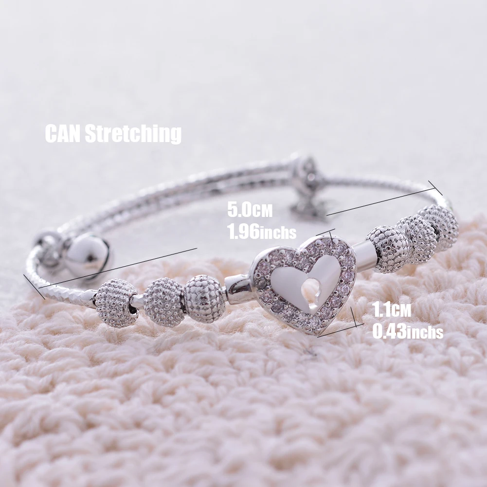Wando Эфиопский Дубай Арабский сердце замок Циркон детский браслет Серебристые