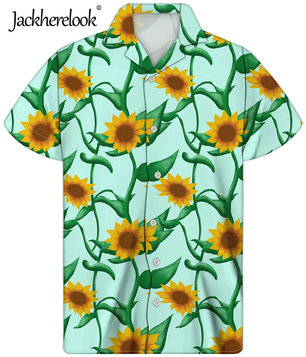 

Гавайская рубашка Jackherelook мужская с цветочным принтом, повседневный топ с коротким рукавом, праздничная пляжная одежда для отпуска, на лето