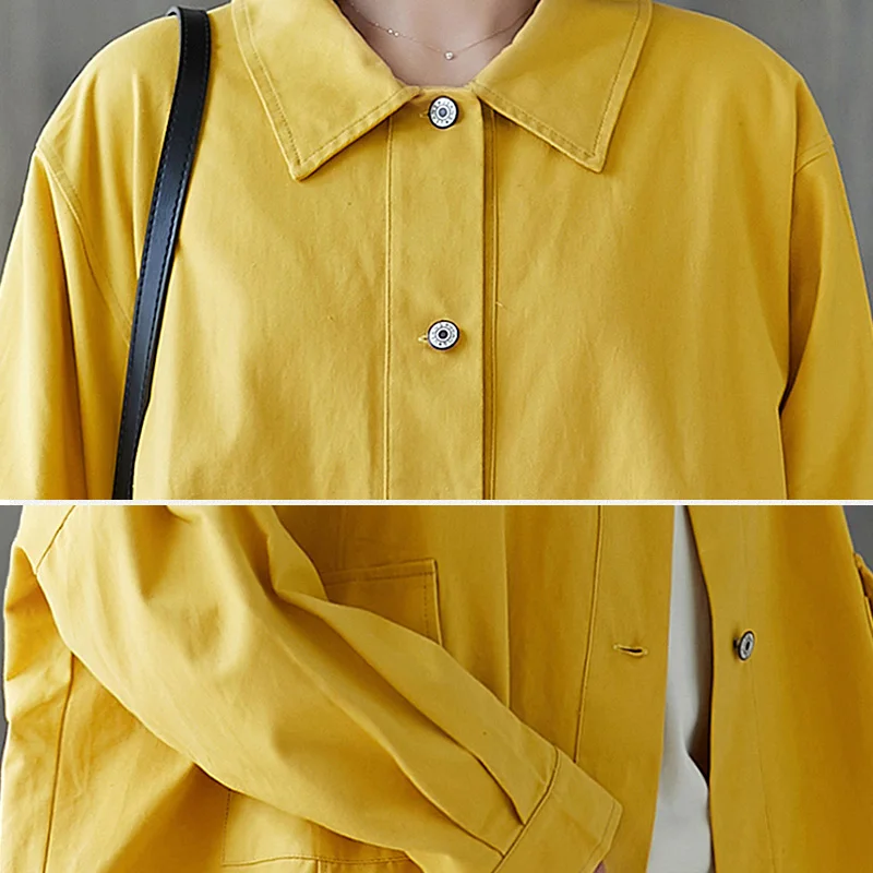 

Retro Long Sleeve Denim Jacket For Women Plus Size 4XL 5XL 6XL Large Lapel Jacket Female Vintage Single Breasted Coat Autumn 202