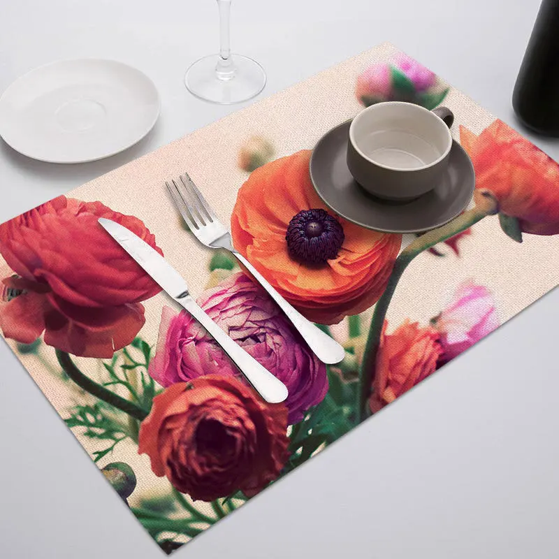 PC1986 Fuwatacchi Coffee Place Mat Linen Ramadan Dining Table Placemat Tableware Fiber Pad Coaster Eid Party Supplies Table Placemats - Цвет: PC1986