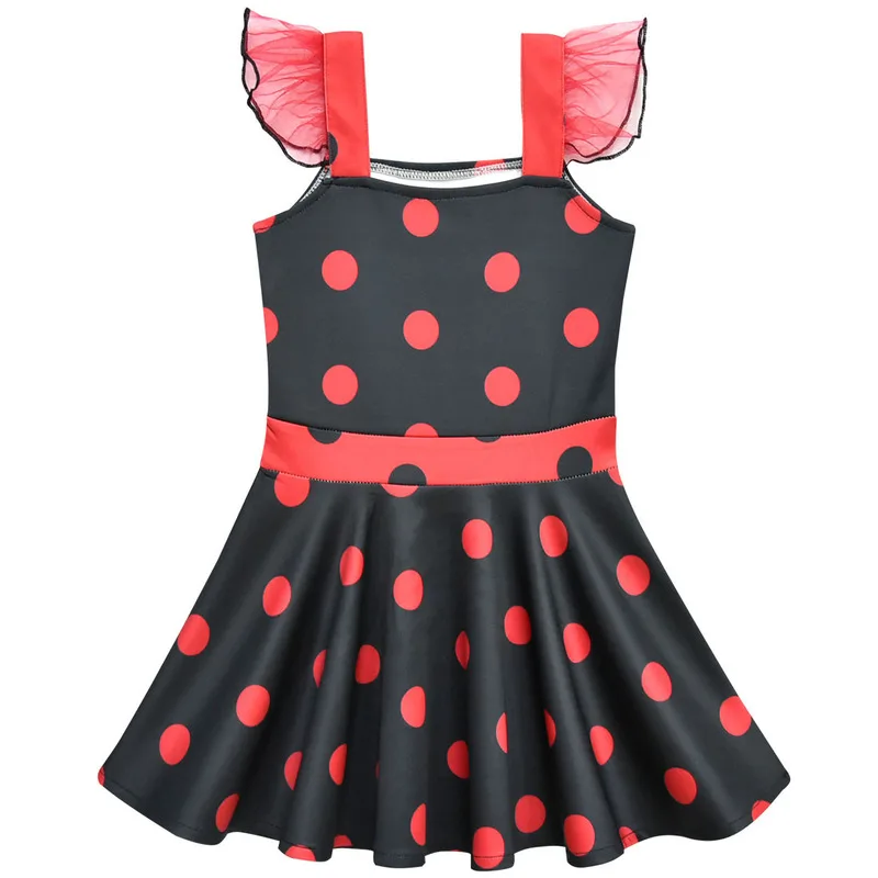 Костюм для девочек с божьей коровкой на Хэллоуин коровки Детское платье