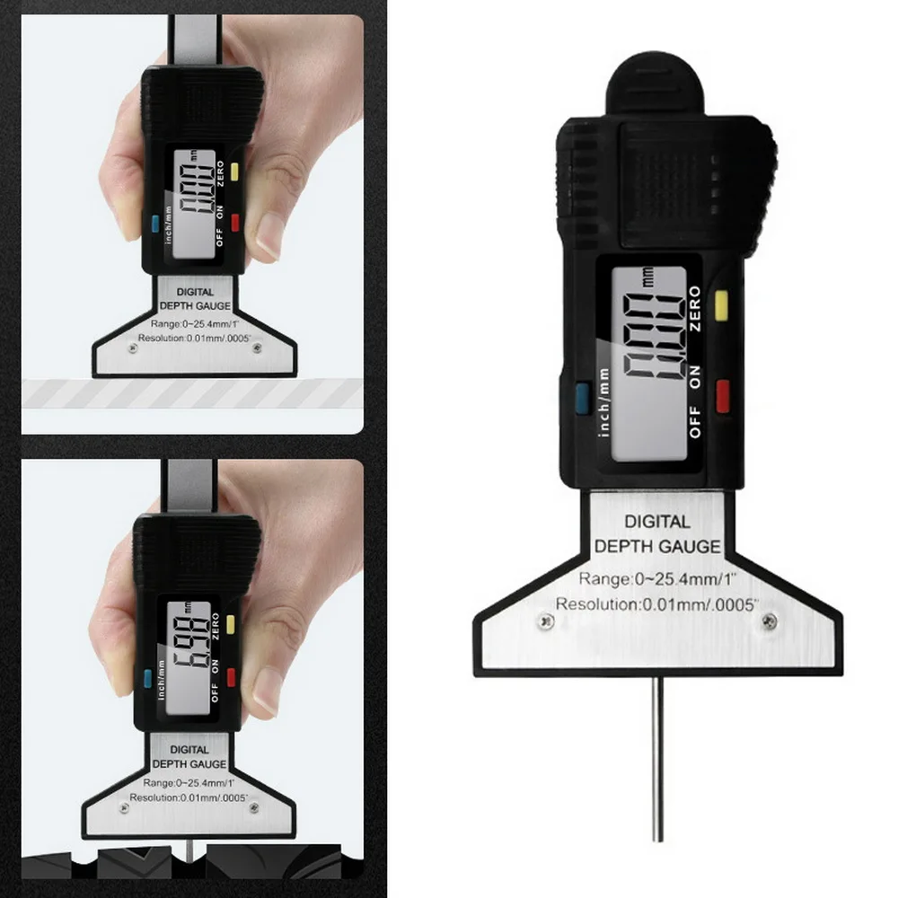 Цифровой измеритель толщины протектора шин автомобильный прибор для измерения