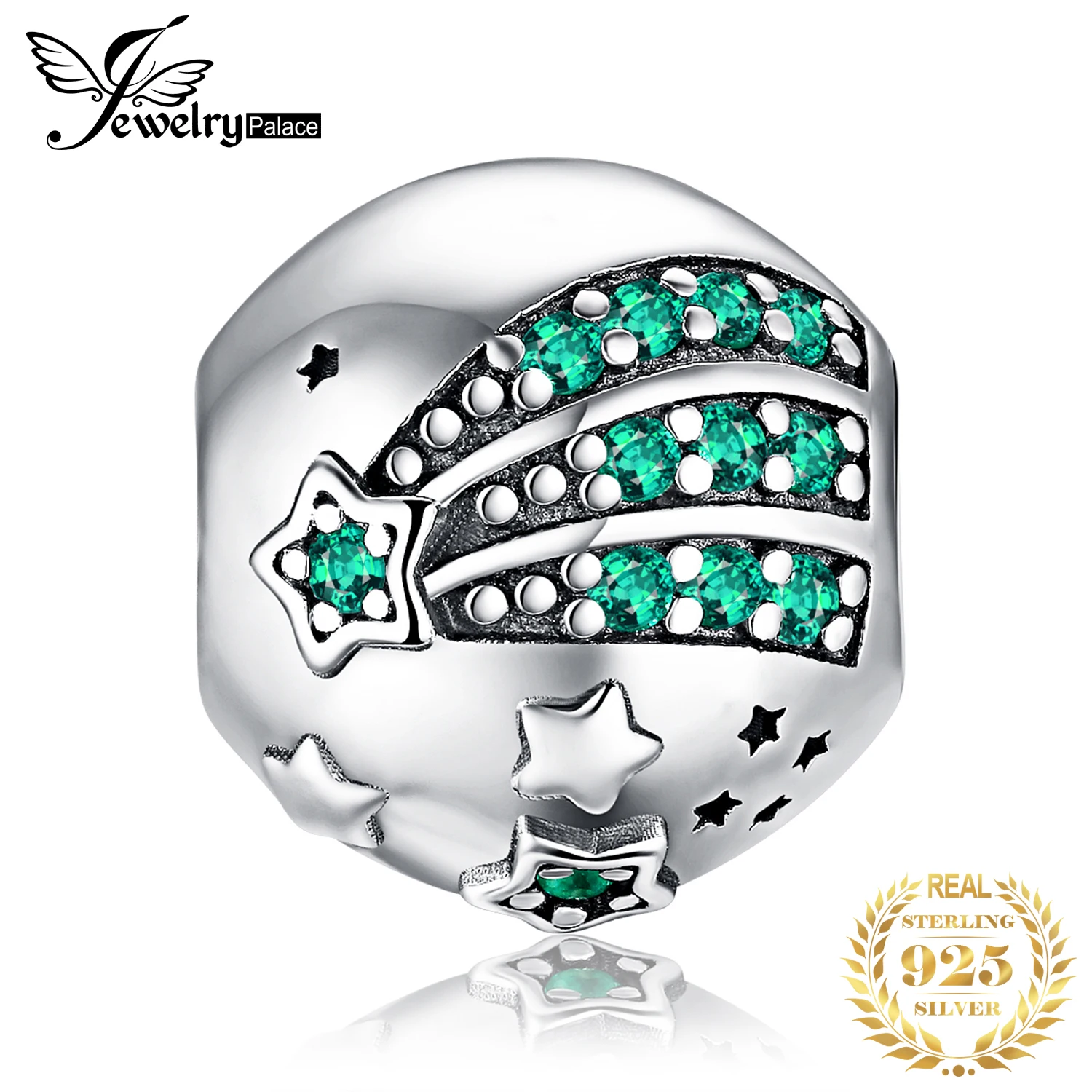 JewelryPalace 925 пробы серебро зеленым фианитом звезда очарование бисером Fit Браслеты Новая горячая Распродажа для Для женщин как красивые подарки