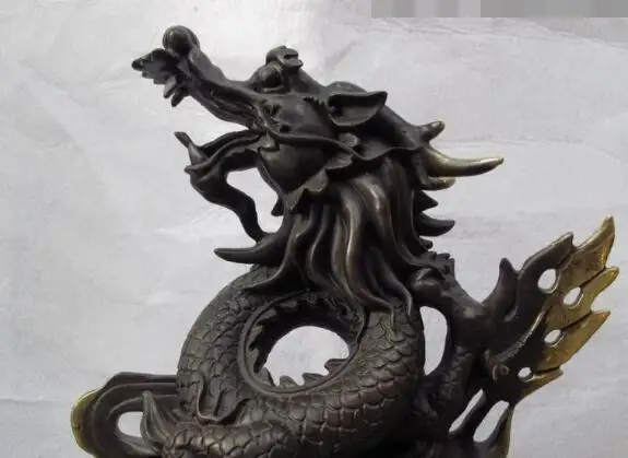 Китайская классическая красная бронзовая медная статуя фэн-шуй S02797 14 на удачу