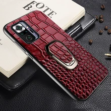 Genuine Leather Bracket Case For Xiaomi Redmi Note 10 Pro 10S 9 8 Pro 9T Cover For Mi 11 10 Ultra 10T Lite 11T Poco X3 Pro F3 M3