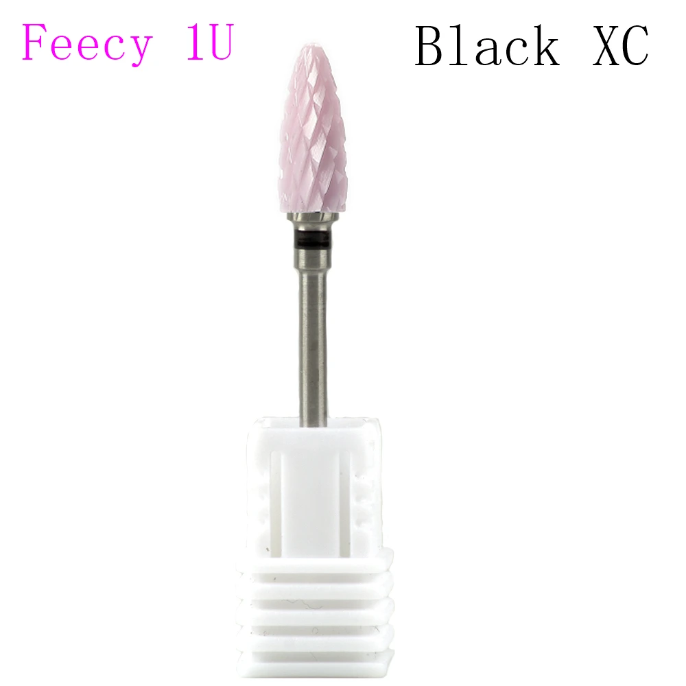 Feecy 1U Black XC Фрезерные керамические фрезы для ногтей, фрезы для маникюра, аксессуары для маникюрных станков, вращающиеся электрические пилки для ногтей, инструменты для дизайна ногтей - Цвет: Feecy 1U Black XC