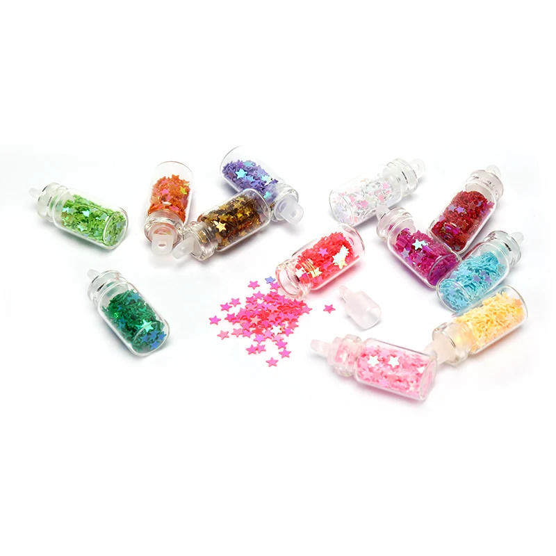 12 бутылок/упаковка блестящий порошок для ногтей звезда фитнес женщин украшение в