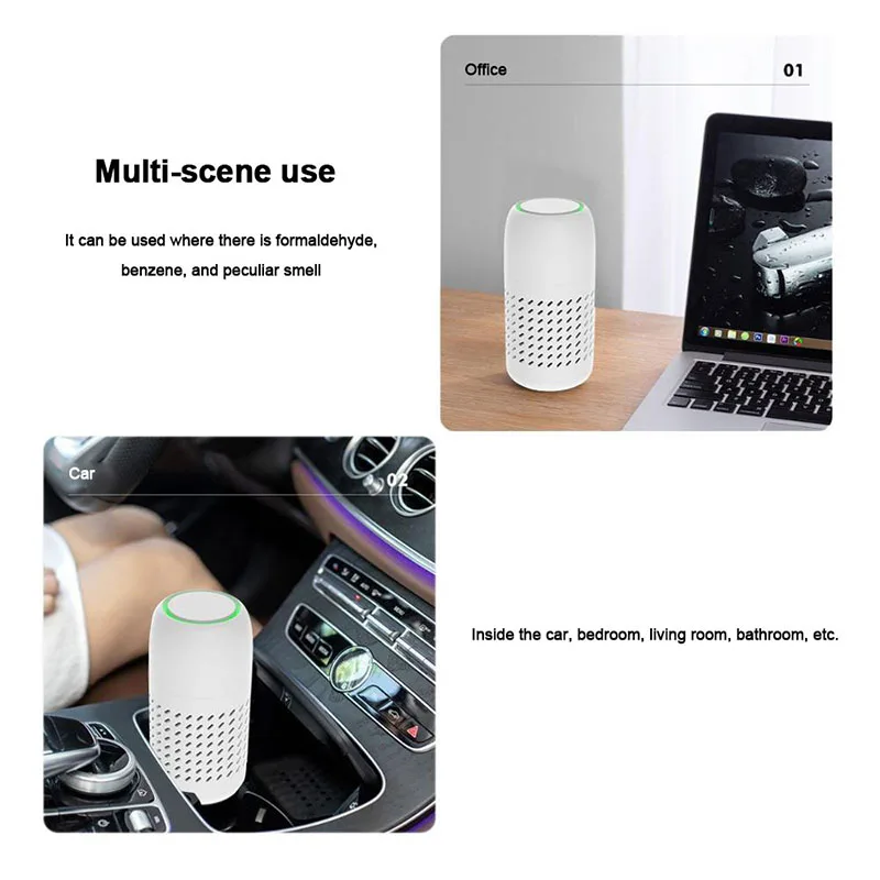 

Car Air Purifier Negative Ion Air Purifier HEPA Filter Portable Oxygen Concentrator Generator Sanitizer Air Purifier For Home