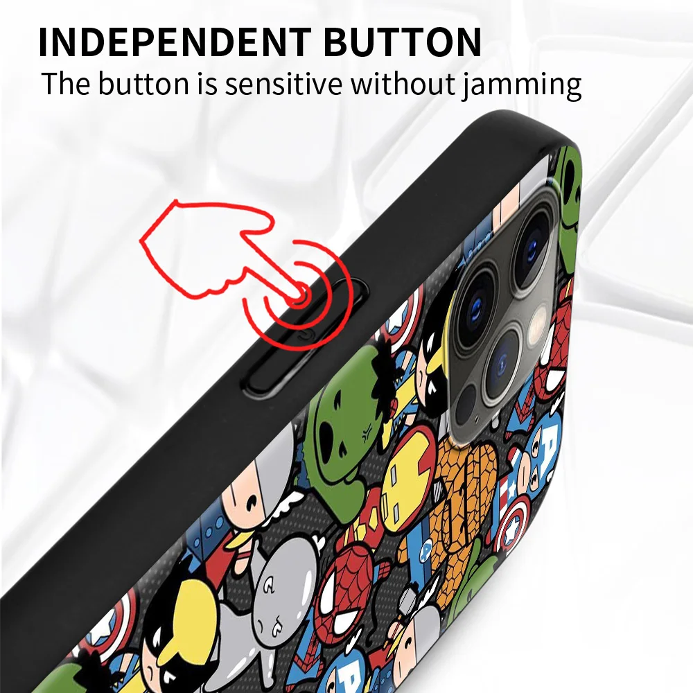 Marvel Kawaii Characters Phone Case For Apple iPhone 14 11 12 13 Pro Max 7 6 8 6s Plus 12 13 Mini X XS max XR Fundas