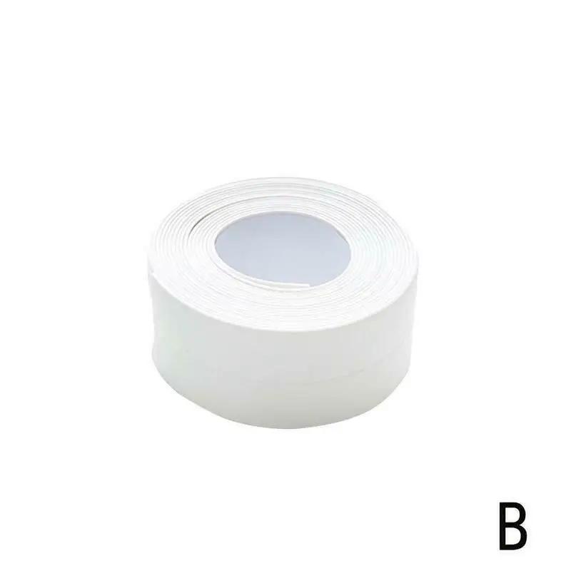 3.8cm x 320cm Ванная комната раковина для ванной уплотнительная лента Белая ПВХ самоклеющаяся Водонепроницаемая Наклейка на стену для ванной кухни - Цвет: 3.8cm x 320cm