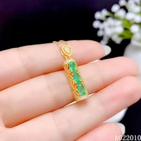 kjjeaxcmy fine jewelry 925 sterling silver inlaid natural emerald womans female miss trendy new pendant necklace support test