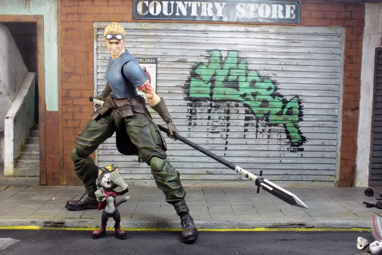 Квадратная фигурка Enix Cid Highwind & Cait Sith Play Arts Kai без коробки|Игровые фигурки и