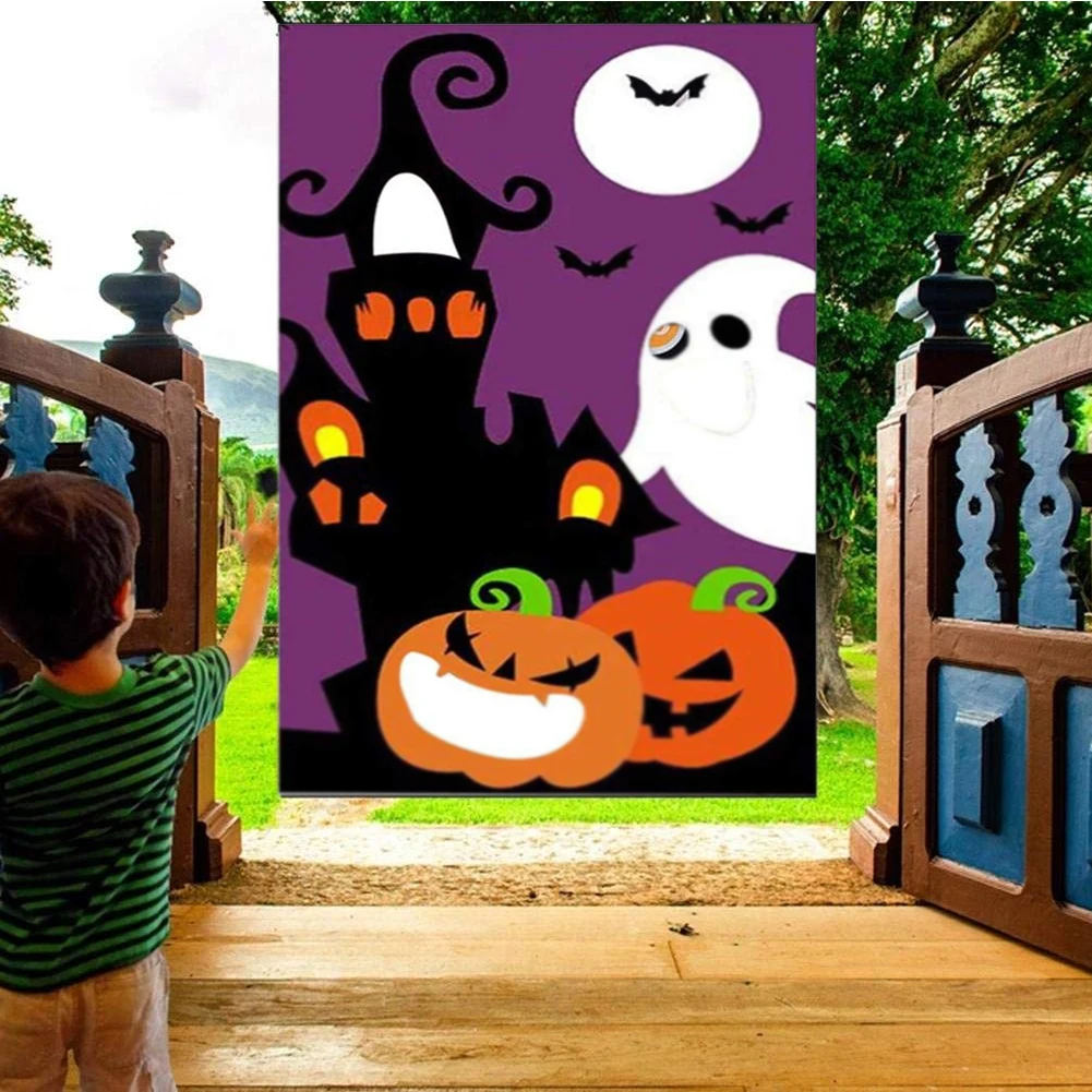 Halloween Bean Bag Toss Games Pumpkin with 3 Bags for Families Kids Travel | Дом и сад