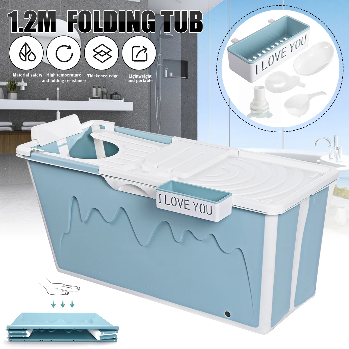 

Складная Ванна для взрослых, 1,2 м, цельная Детская бытовая ванна, пластиковая комната для сауны, душа