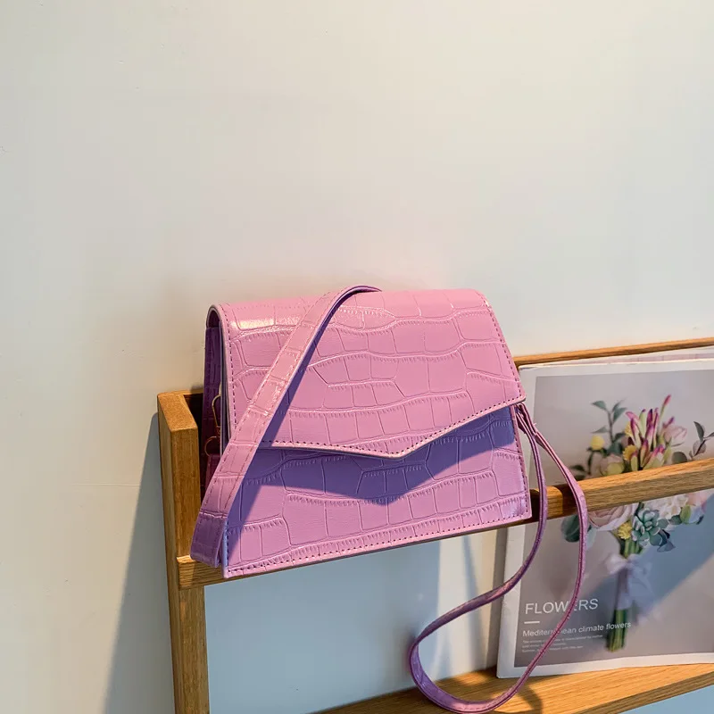 

Маленькая сумка на плечо Ms Pure Color, новинка 2021, модная Ретро сумка из искусственной кожи, серия Han, маленькая упаковка с Изношенным камнем