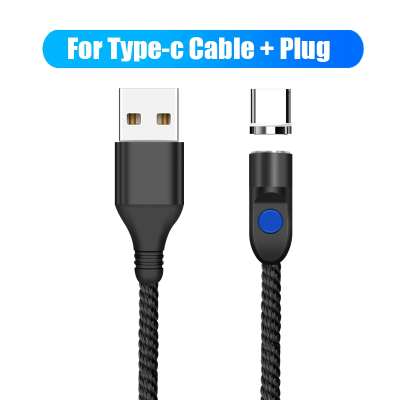Магнитный кабель Micro usb type C для освещения 3,0 провод для быстрого заряда type-C Магнитный кабель для зарядки телефона USB шнур для huawei P30 Xiaomi - Цвет: black for type c