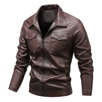 brown leather jacket mens punk style motorcycle jacket lightweight faux leather autumn winter mens pu biker jacket slim fit 4xl