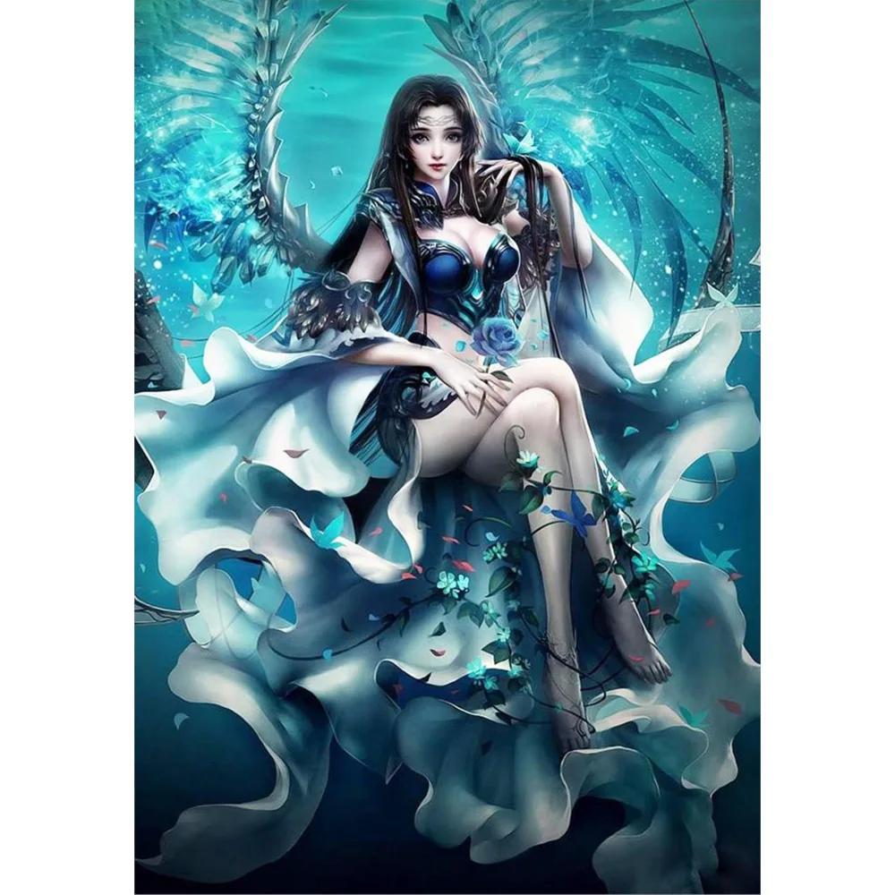 

Angel Fairy Diy Diamond Embroidery Flowers Full Diamond Mosaic Painting for Decor 5D Crystal Cross Stitch Needlework