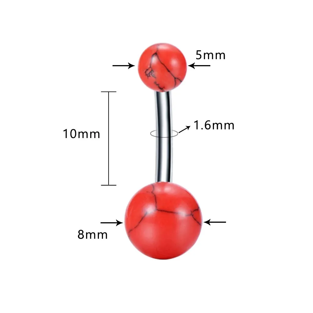 7 шт набор живота для пирсинга из хирургической стали Нержавеющая сталь опал