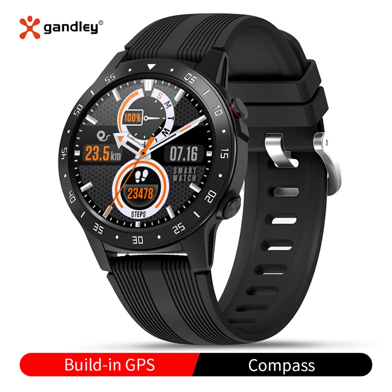 Фото Gandley M5C GPS спортивные Смарт часы барометр альтиметр компас фитнес трекер мужские и