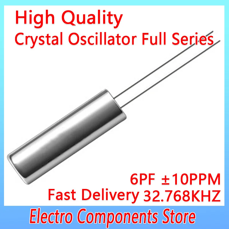 

10PCS/Lot 2Pin 3080 32.768KHz Oscillator Quartz Crystal DIP-2 32.768 KHZ 32.768K 3*8mm Cylinder Quartz Resonator 6PF ±10PPM