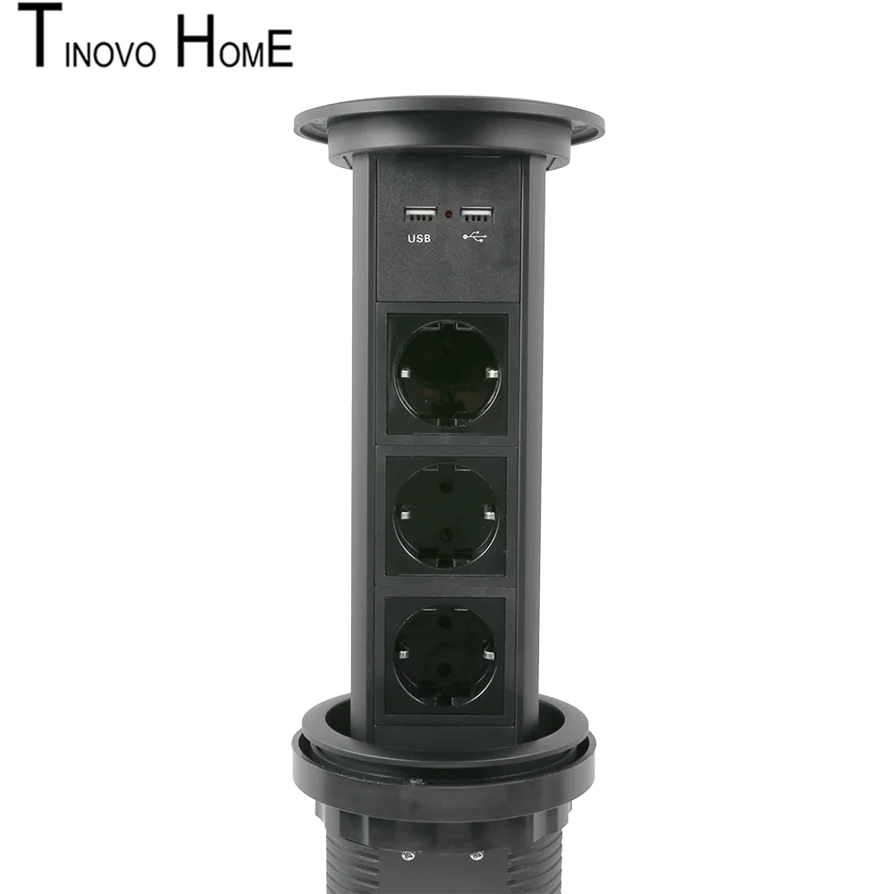 Матовый черный сенсорный выключатель электрическая настольная розетка с