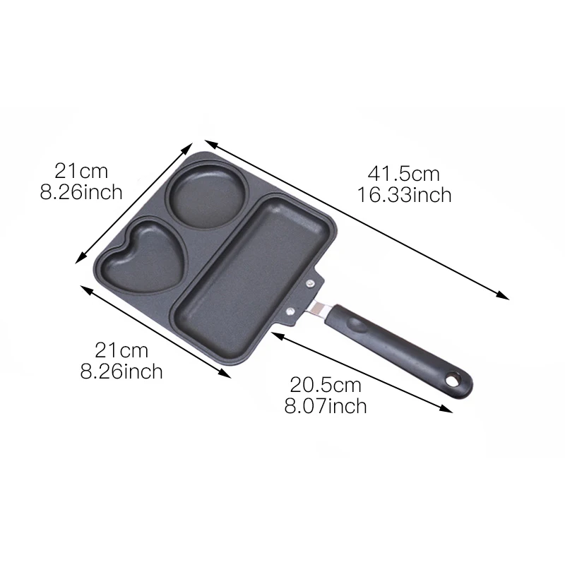 В форме сердца антипригарная сковорода Алюминий Керамика Индукционная с длинной