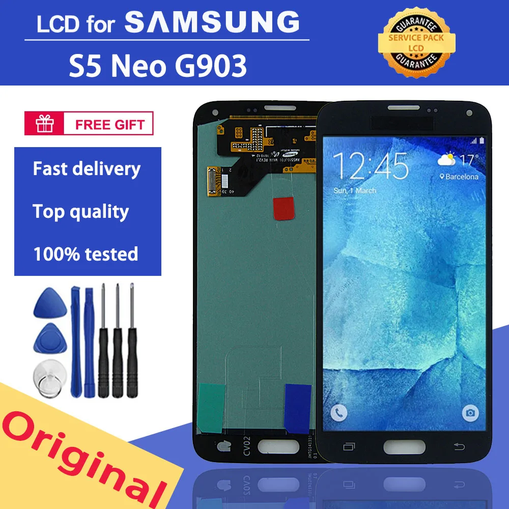 

Original 5.1" LCD Display For Samsung Galaxy S5 NEO G903 G903F LCD Screen Touch Digitizer Assembly For Galaxy S5 NEO Display