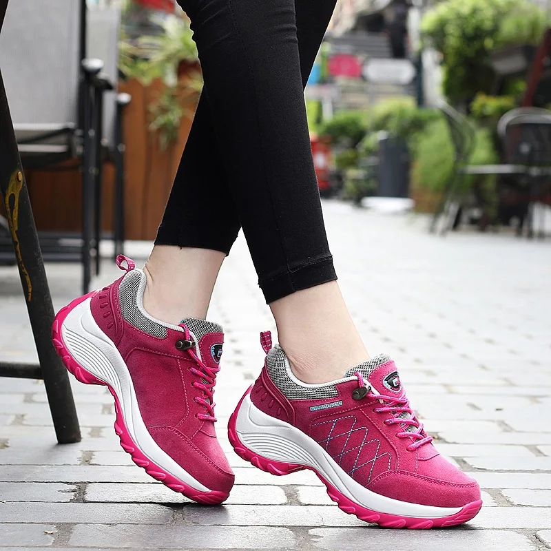 

Sneakers women spring autumn casual lace-up platform shoes woman wedge comfortable women shoes lady sport shoes high increase
