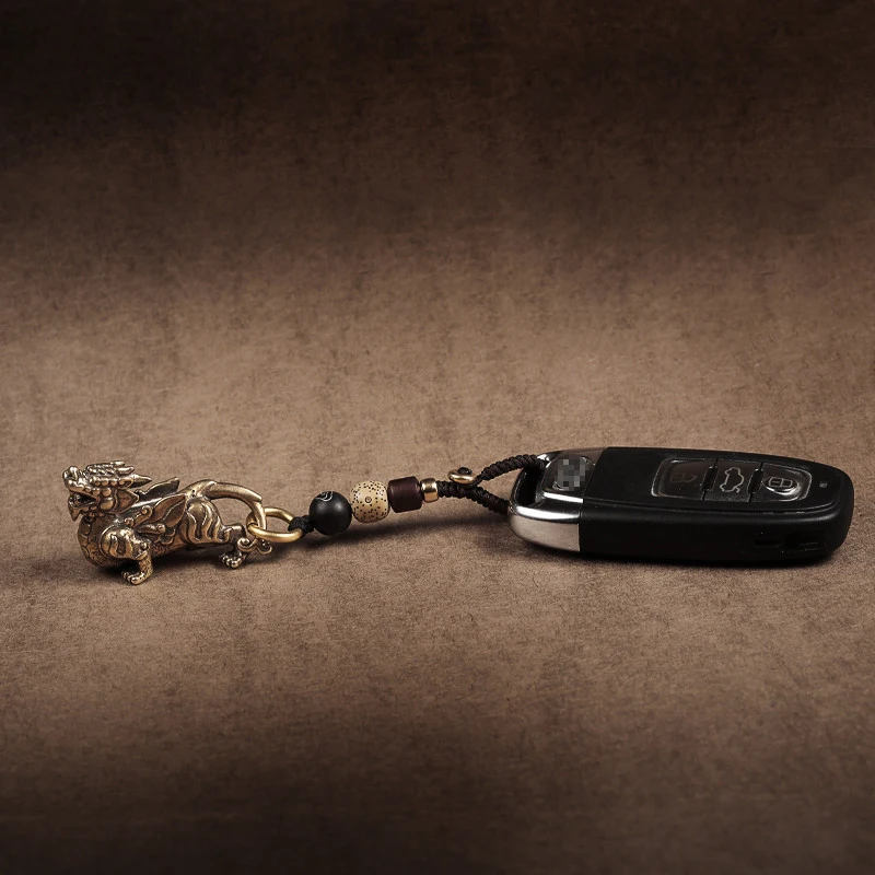 Брелок для ключей от автомобиля из чистой меди подвески мифический китайский